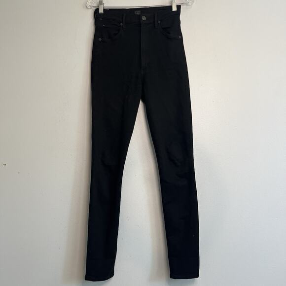 Citizens of Humanity Womens Chrissy High Rise Skinny Jeans Stretch Black Sz 27 - Picture 1 of 13